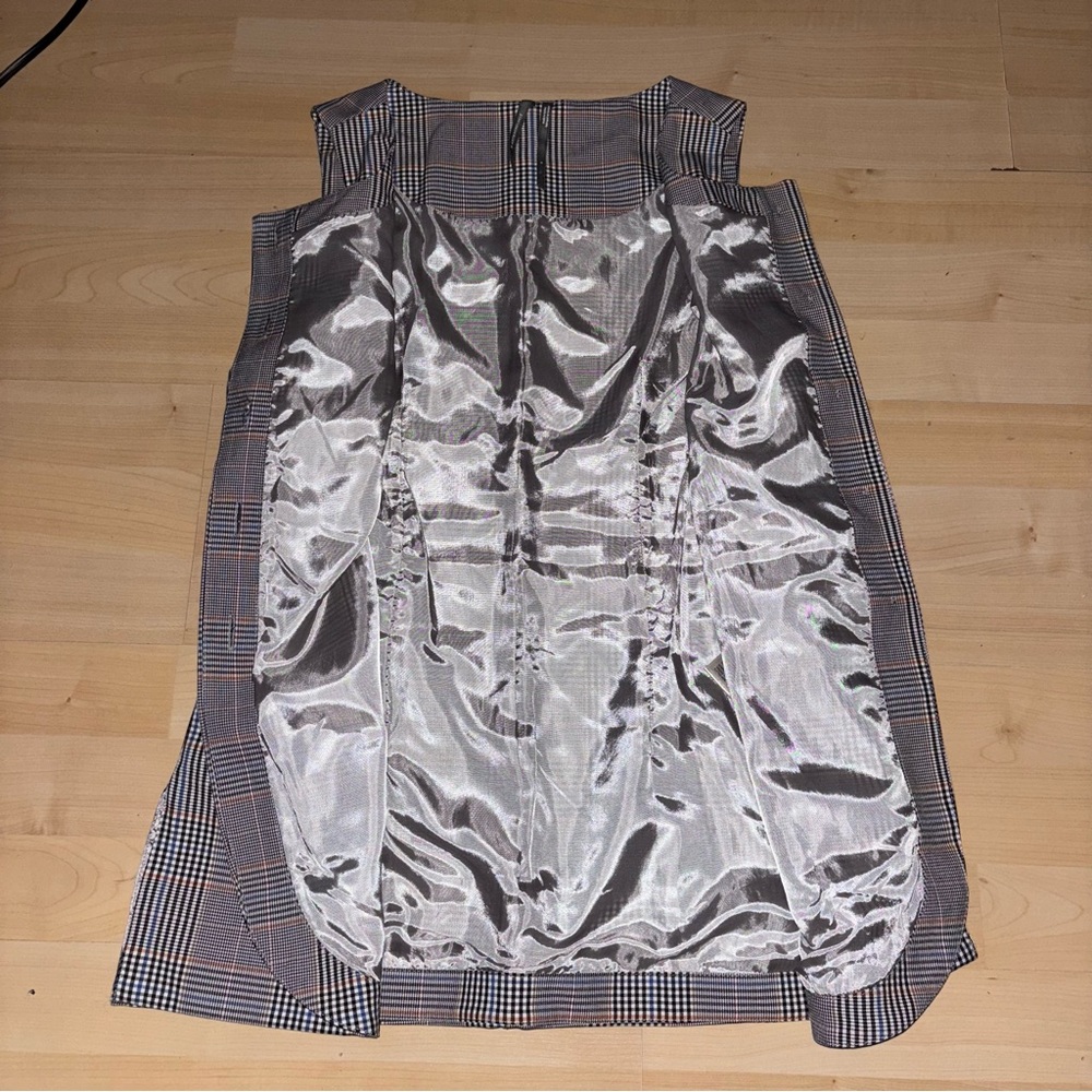 Anthropologie Plaid Mod Vest Small Gray Academia Preppy Collegiate Library Core - Picture 11 of 12